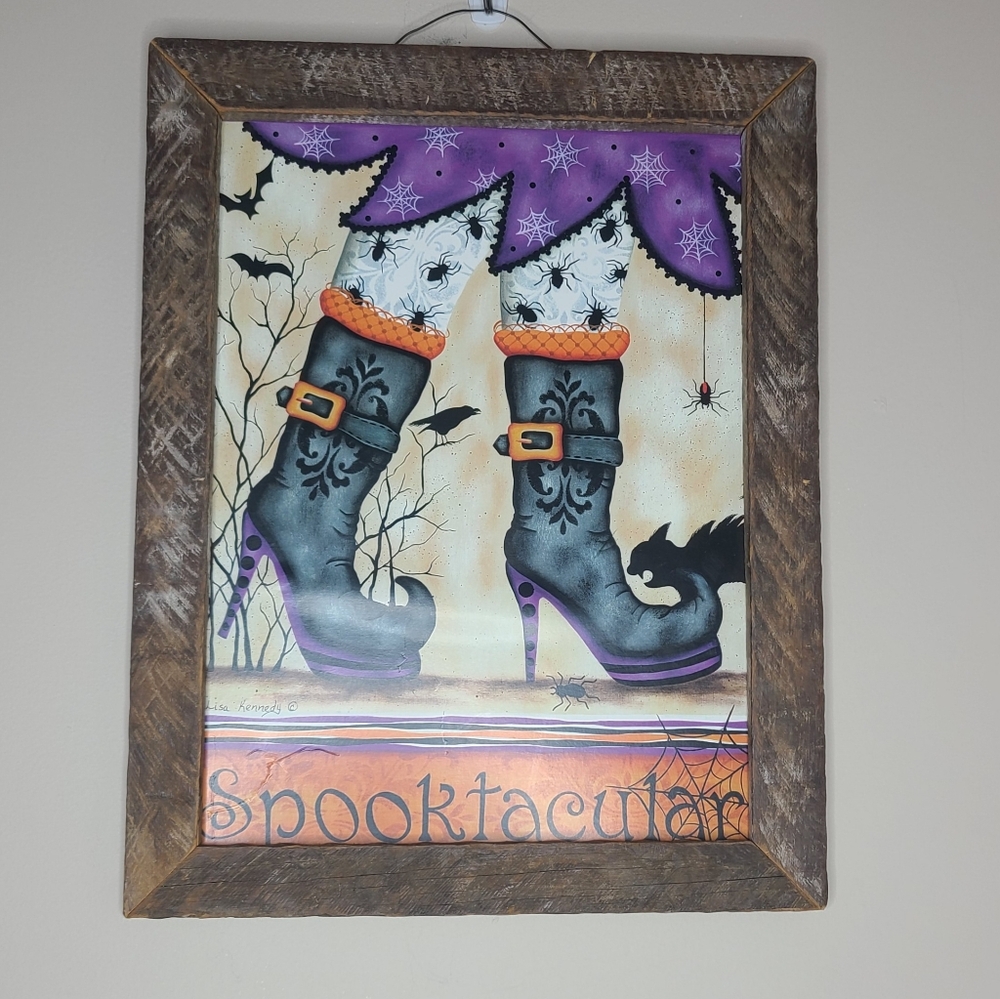 Halloween Witch Legs Spooktacular Wall Decor Art Framed Jan Michaels Art &‎ Home